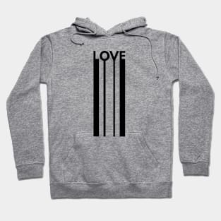 Love is Love Long Black Minimalist Simple Hoodie